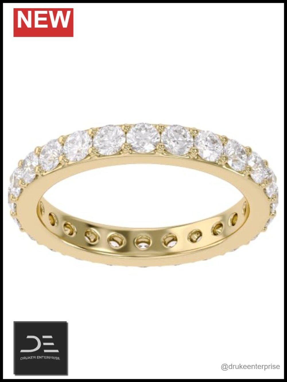 Gold Plated Lab Grown Diamond Eternity Stackable Wedding Band Ring 1 CT